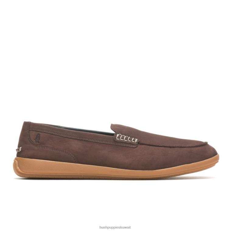كو Hush Puppies رجال فينلي متعطل nubuck بني غامق الكسول HZ8X4310