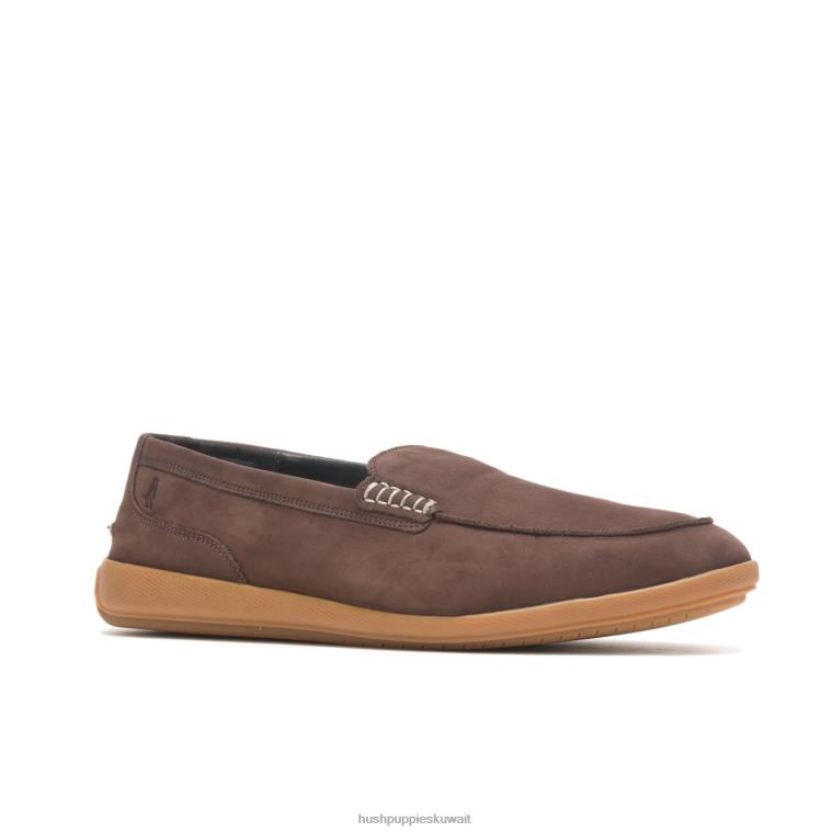 كو Hush Puppies رجال فينلي متعطل nubuck بني غامق الكسول HZ8X4310