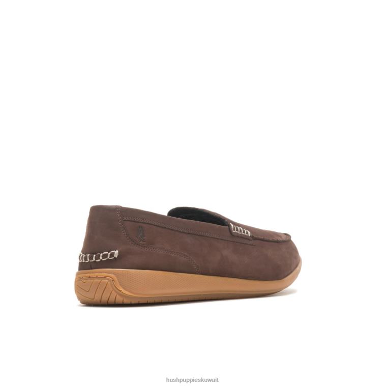 كو Hush Puppies رجال فينلي متعطل nubuck بني غامق الكسول HZ8X4310