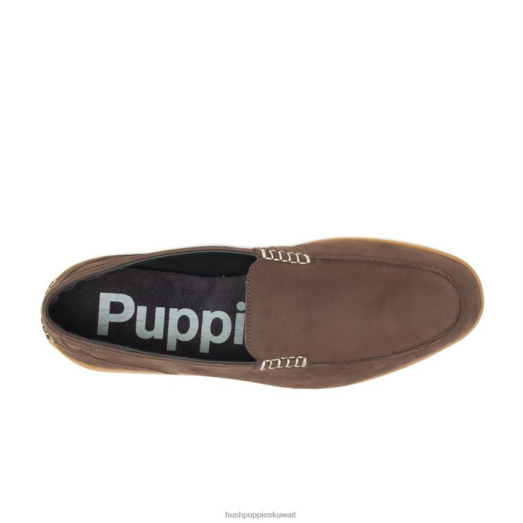 كو Hush Puppies رجال فينلي متعطل nubuck بني غامق الكسول HZ8X4310