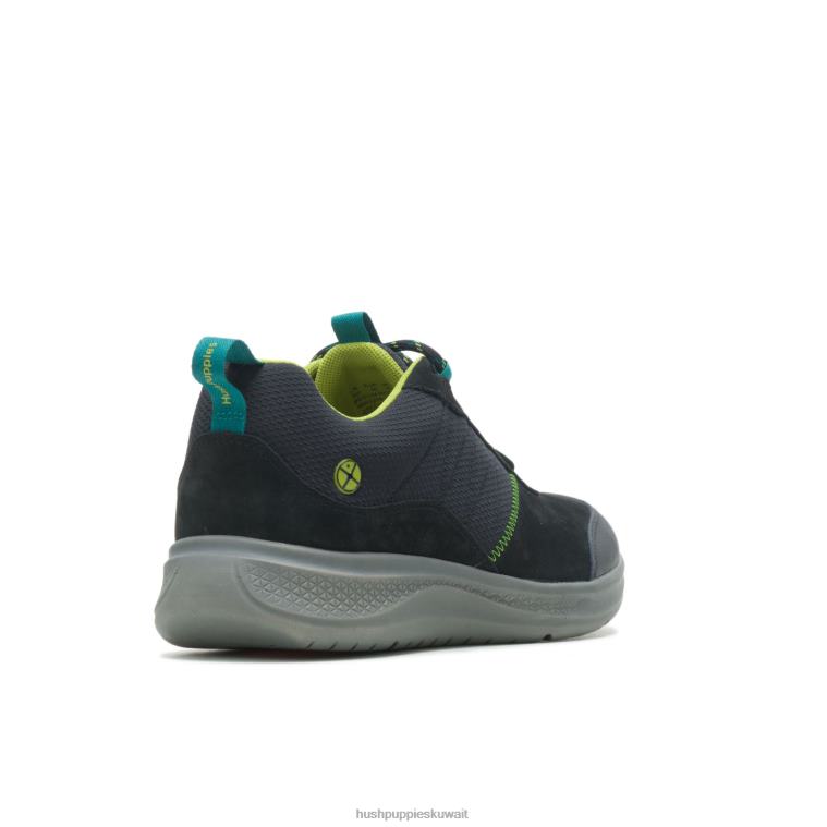كو Hush Puppies رجال رفع حذاء رياضة المشي لمسافات طويلة nubuck أسود جريء حذاء رياضة HZ8X4323