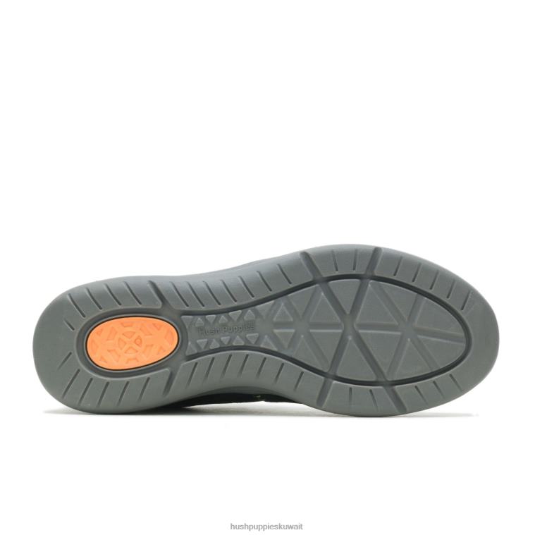 كو Hush Puppies رجال رفع حذاء رياضة المشي لمسافات طويلة nubuck أسود جريء حذاء رياضة HZ8X4323