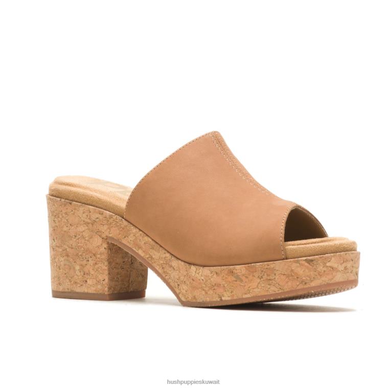 كو Hush Puppies نحيف شريحة الخشخاش nubuck البيج العميق كعوب HZ8X48